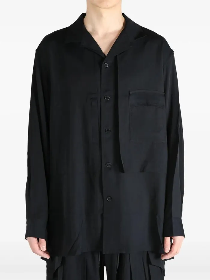 Henrik Vibskov Boutique Y3 Rayon Twill Shirt 8211 Black Men Shirts