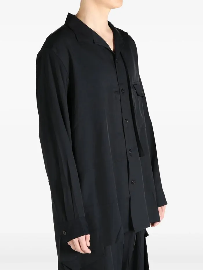 Henrik Vibskov Boutique Y3 Rayon Twill Shirt 8211 Black Men Shirts