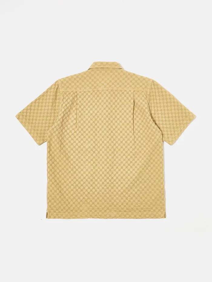 Island Shirt In Camel Dot Waffle Men Universal Works Shirts