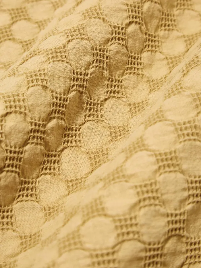 Island Shirt In Camel Dot Waffle Men Universal Works Shirts