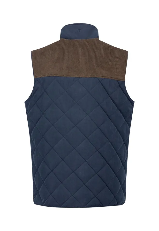 Jackets and Coats Men FYNCHHATTON Vest From Cotton Mix In TwoColor Dark Navy