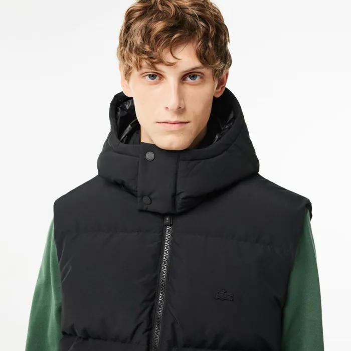 Jackets and Coats Men Lacoste Men039s Qulted Croc Down Vest Black 031