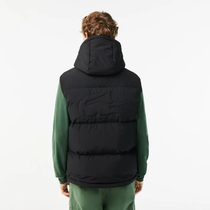 Jackets and Coats Men Lacoste Men039s Qulted Croc Down Vest Black 031