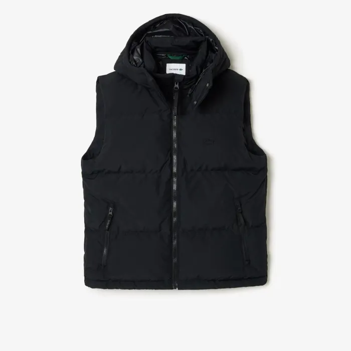 Jackets and Coats Men Lacoste Men039s Qulted Croc Down Vest Black 031