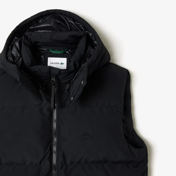 Jackets and Coats Men Lacoste Men039s Qulted Croc Down Vest Black 031