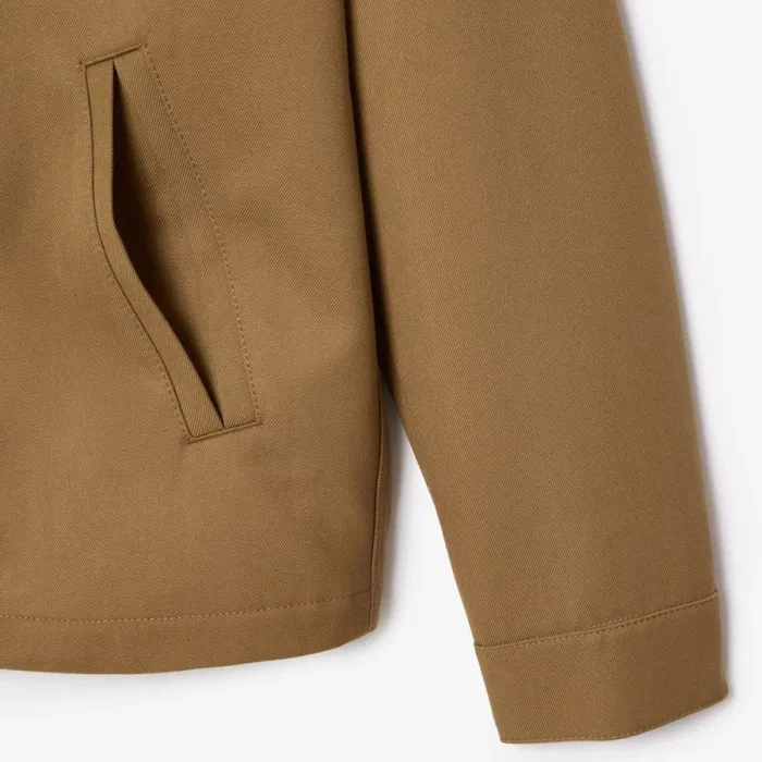 Jackets and Coats Men Lacoste Men039s Short Padded Twill Jacket Brown Six