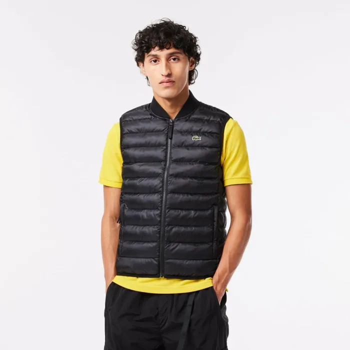 Jackets and Coats Men Lacoste Men039s WaterRepellent Puffer Vest Black 031
