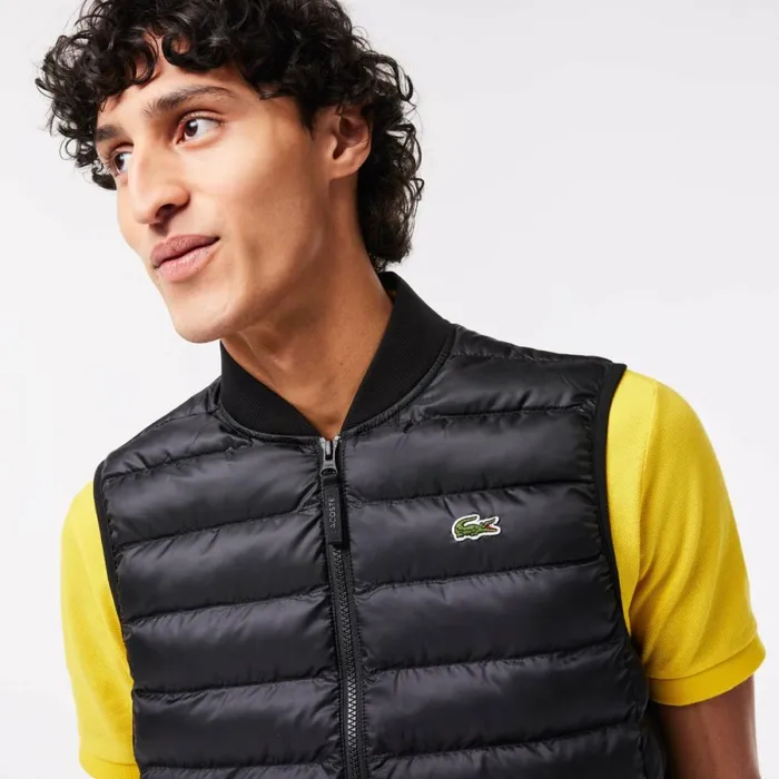 Jackets and Coats Men Lacoste Men039s WaterRepellent Puffer Vest Black 031