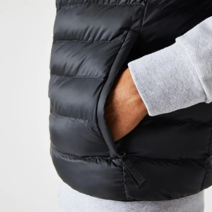 Jackets and Coats Men Lacoste Men039s WaterRepellent Puffer Vest Black 031