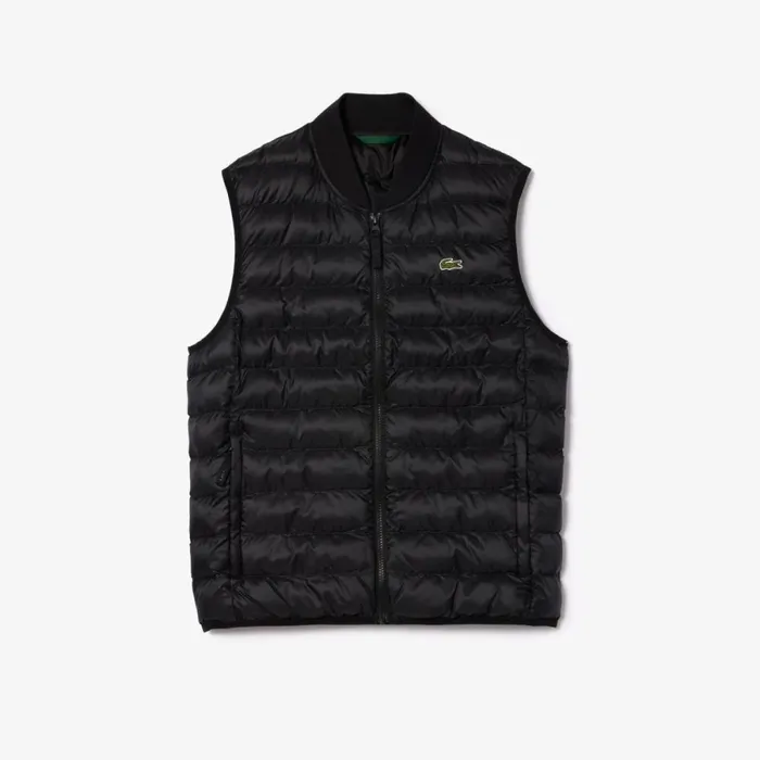 Jackets and Coats Men Lacoste Men039s WaterRepellent Puffer Vest Black 031