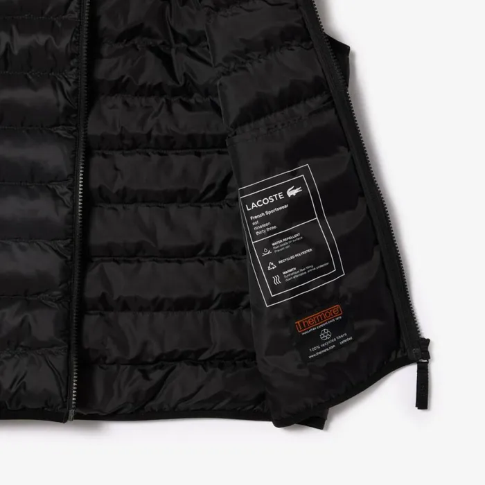 Jackets and Coats Men Lacoste Men039s WaterRepellent Puffer Vest Black 031