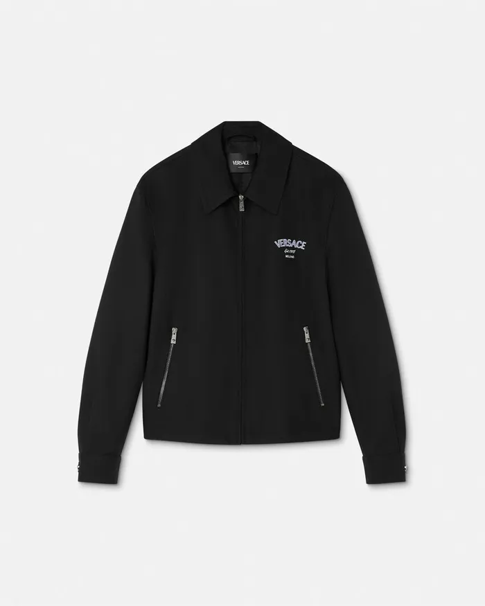 Jackets and Coats Men Versace Medusa Gallery Wool Blouson Jacket Black
