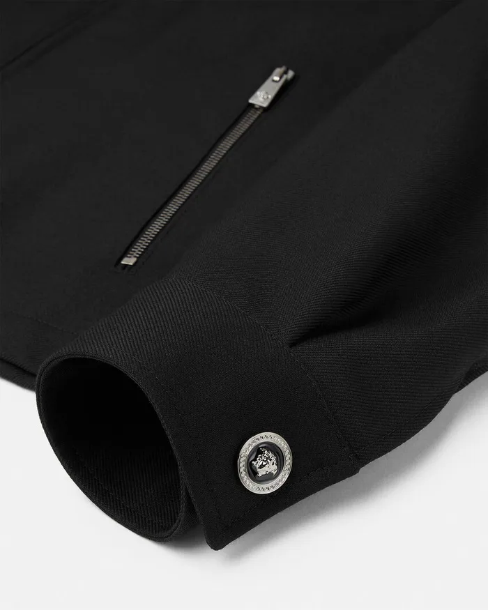 Jackets and Coats Men Versace Medusa Gallery Wool Blouson Jacket Black