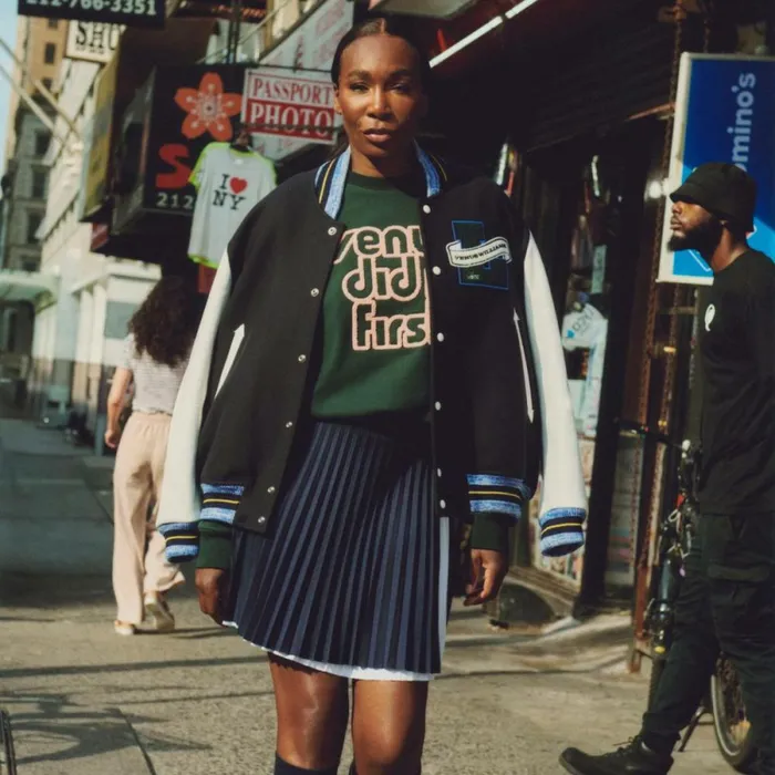 Jackets and Coats MenWomen Lacoste Lacoste X EleVen By Venus Oversized Varsity Jacket Navy Blue 166