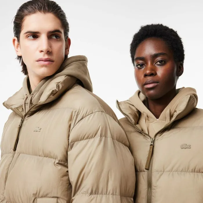 Jackets and Coats MenWomen Lacoste Unisex Short Waterproof Puffer Jacket Khaki Green Izd