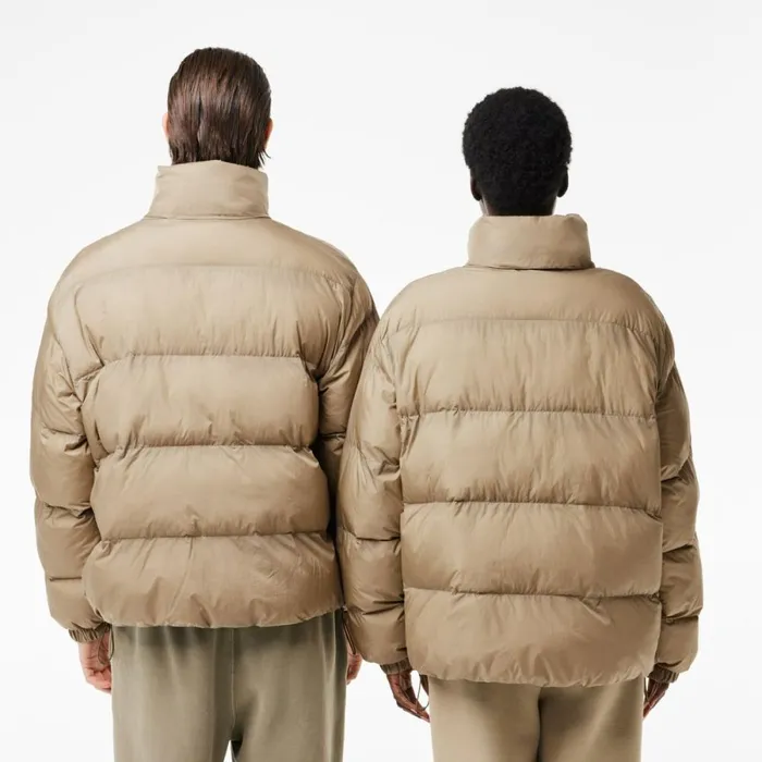 Jackets and Coats MenWomen Lacoste Unisex Short Waterproof Puffer Jacket Khaki Green Izd