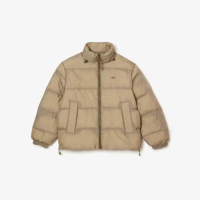 Jackets and Coats MenWomen Lacoste Unisex Short Waterproof Puffer Jacket Khaki Green Izd