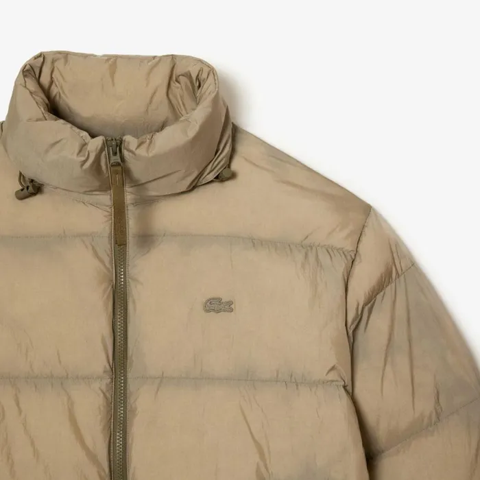 Jackets and Coats MenWomen Lacoste Unisex Short Waterproof Puffer Jacket Khaki Green Izd