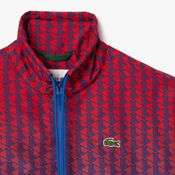 Jackets and Coats Women Lacoste Women039s Monogram Print Ombr Track Jacket Red Blue Navy Blue Qji