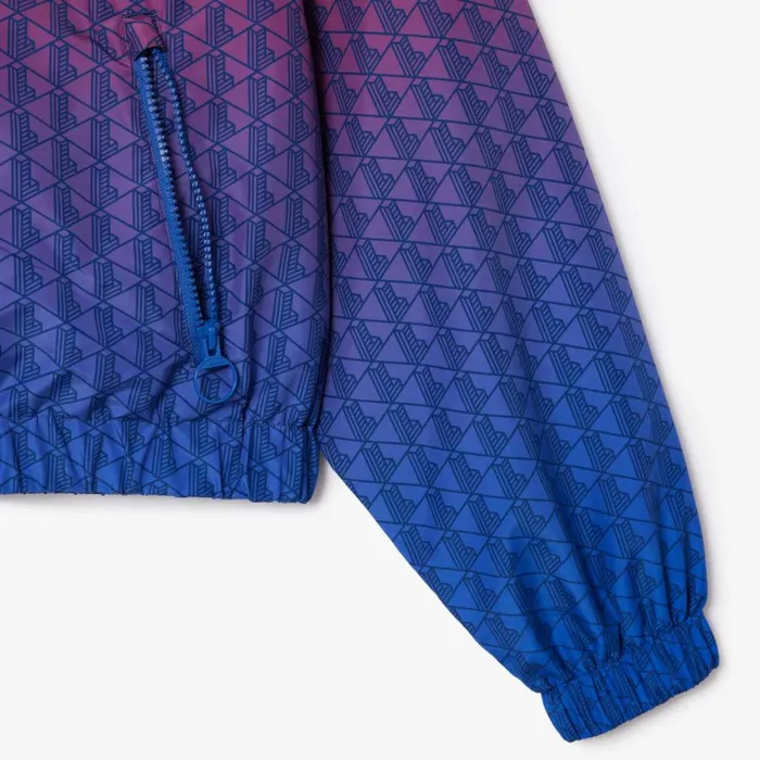 Jackets and Coats Women Lacoste Women039s Monogram Print Ombr Track Jacket Red Blue Navy Blue Qji