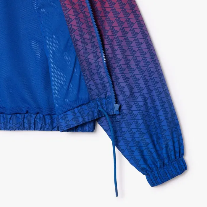 Jackets and Coats Women Lacoste Women039s Monogram Print Ombr Track Jacket Red Blue Navy Blue Qji
