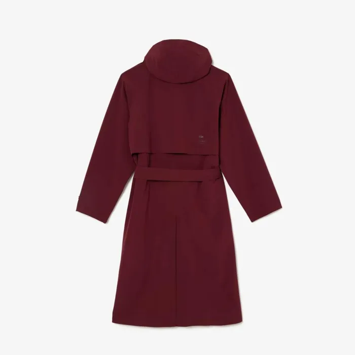 Jackets and Coats Women Lacoste Women039s Oversized Trench Coat Bordeaux Yup
