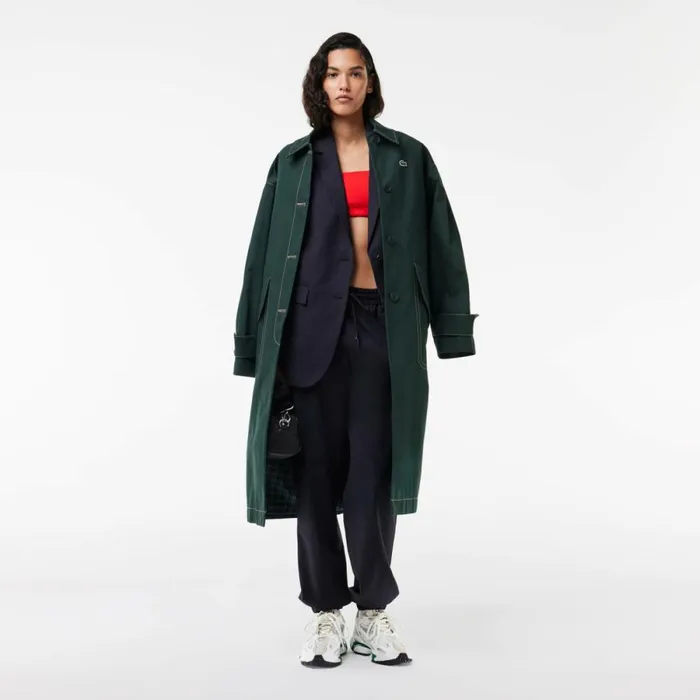 Jackets and Coats Women Lacoste Women039s Oversized Wool Blazer Abysm Blue Hde