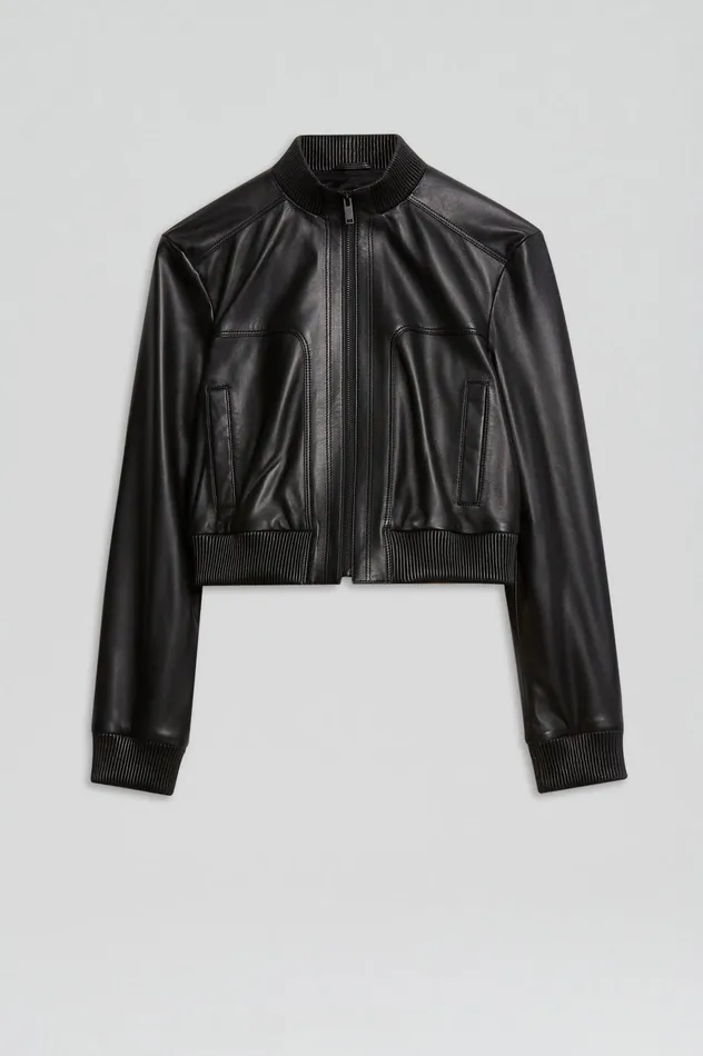 Jackets Women LEATHER BOMBER BLACK Scanlan Theodore