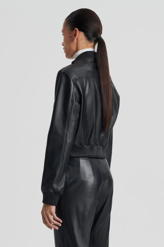 Jackets Women LEATHER BOMBER BLACK Scanlan Theodore