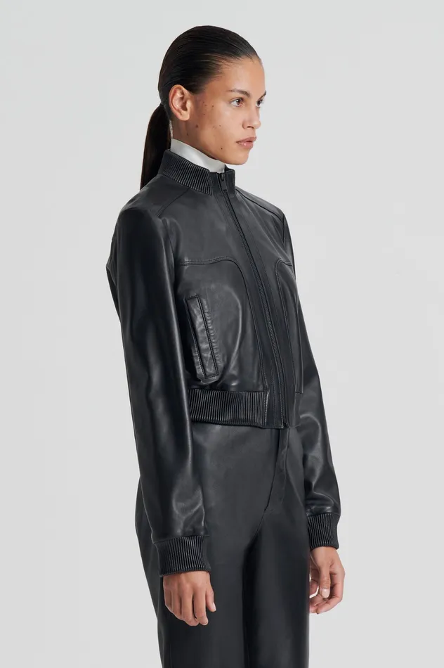 Jackets Women LEATHER BOMBER BLACK Scanlan Theodore