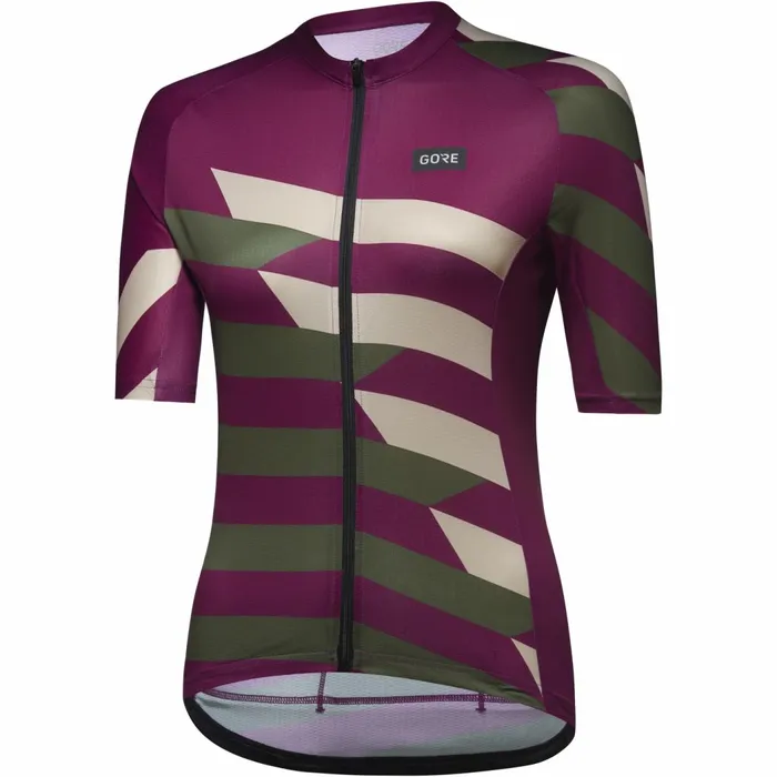 Jerseys and Shirts Women GOREWEAR Spirit Signal Chaos Jersey Womens Process Purpleutility Green