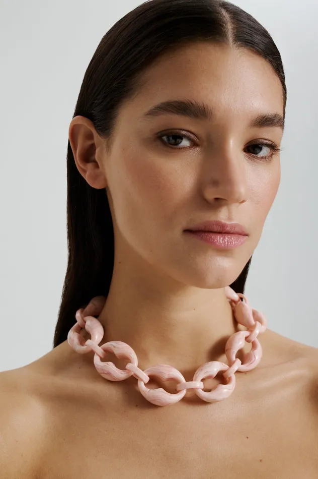 Jewelry ITALIAN RESIN CHUNKY CHOKER CHALKPINK Scanlan Theodore Women
