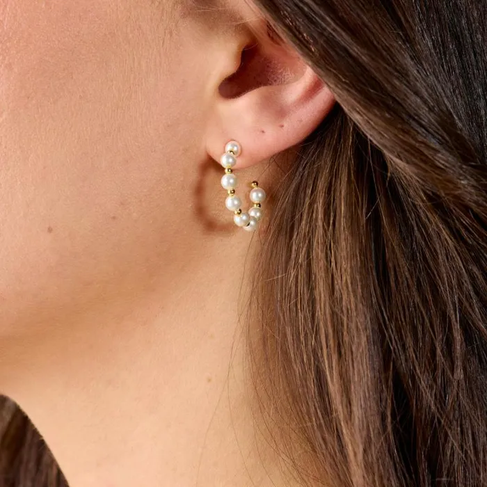 Jewelry Sets Women Alex And Ani Pearl Hoop Daisy Stud Earrings Set Of 3 Gold