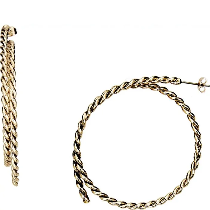 Jewelry Women Justin Boots Justin Rope Motif Hoop Earrings Gold 040yellow041
