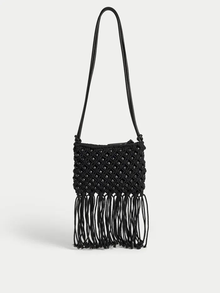 Jigsaw Bags and Clutches Women Brennan String Crossbody Bag Black