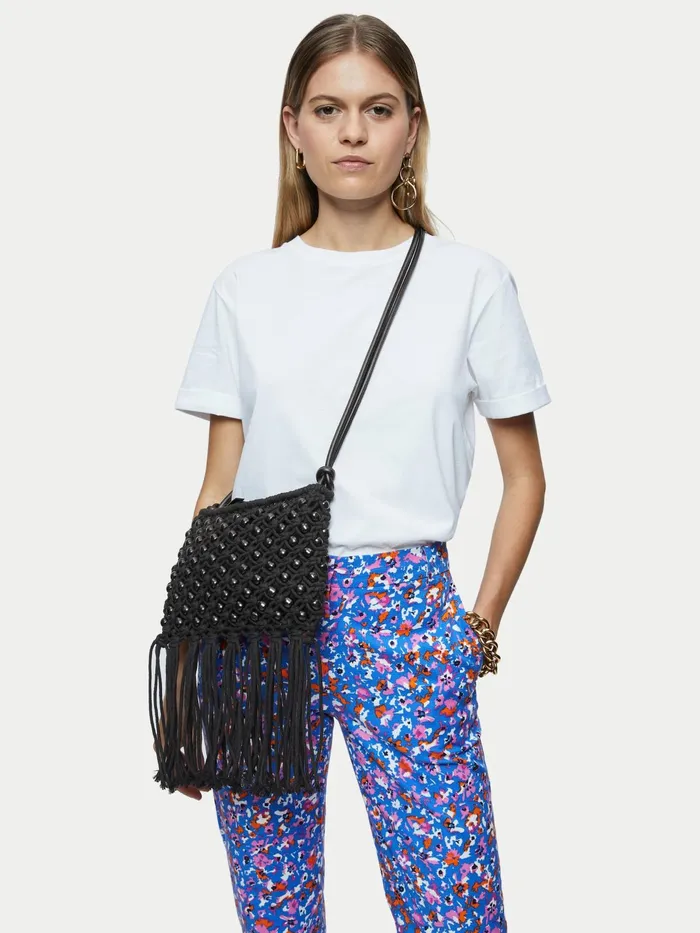 Jigsaw Bags and Clutches Women Brennan String Crossbody Bag Black