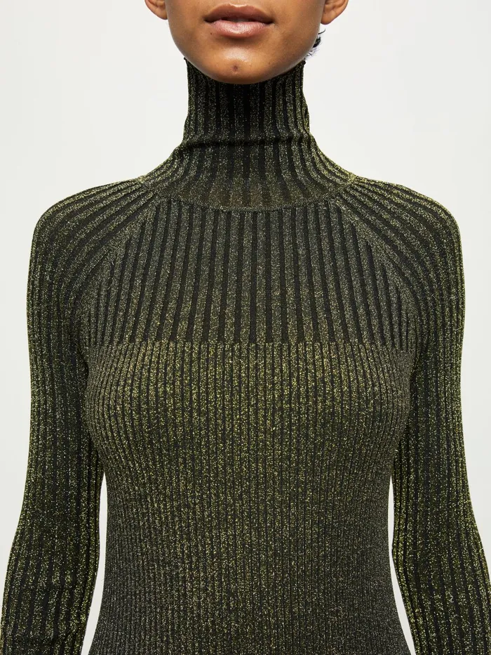 Jigsaw Dresses and Jumpsuits Women Metallic Knitted Dress Yellow