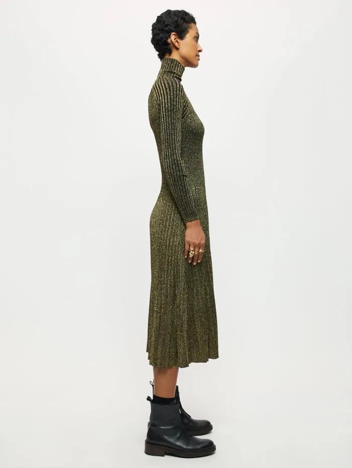 Jigsaw Dresses and Jumpsuits Women Metallic Knitted Dress Yellow