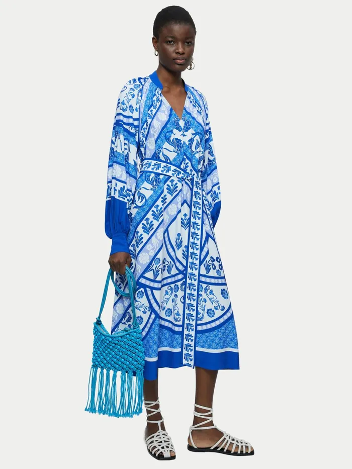 Jigsaw Dresses and Jumpsuits Women Santorini Belted Maxi Dress Blue