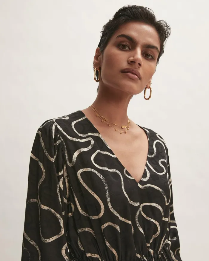 Jigsaw Dresses and Jumpsuits Women Splash Jacquard Mini Dress Black