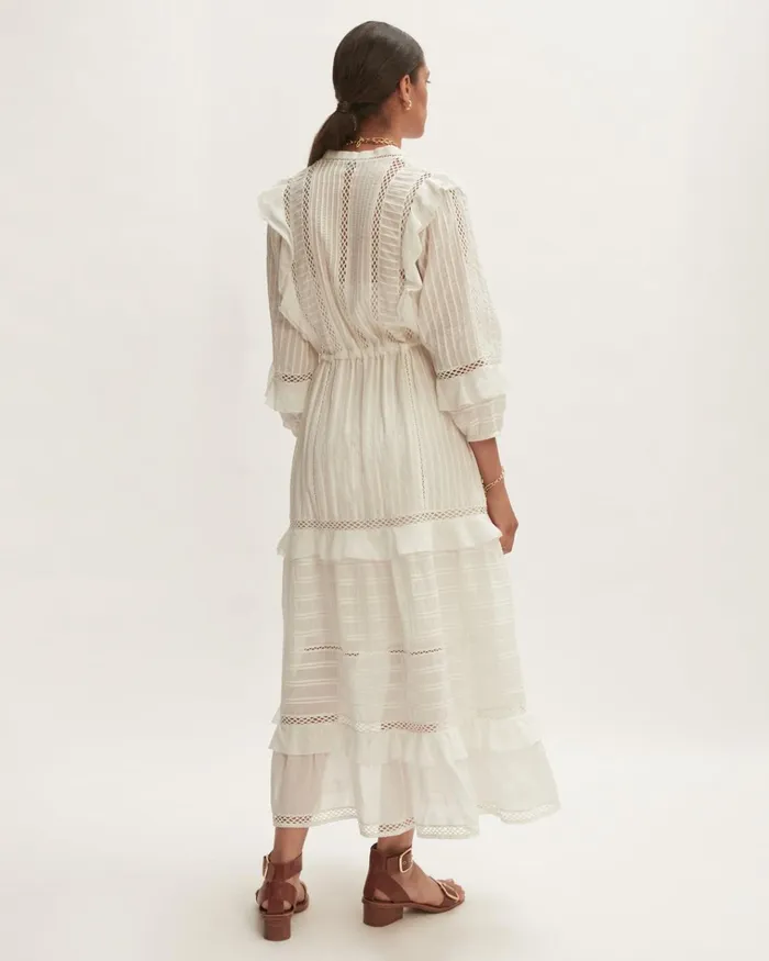 Jigsaw Dresses and Jumpsuits Women Voile Pintuck Maxi Dress White