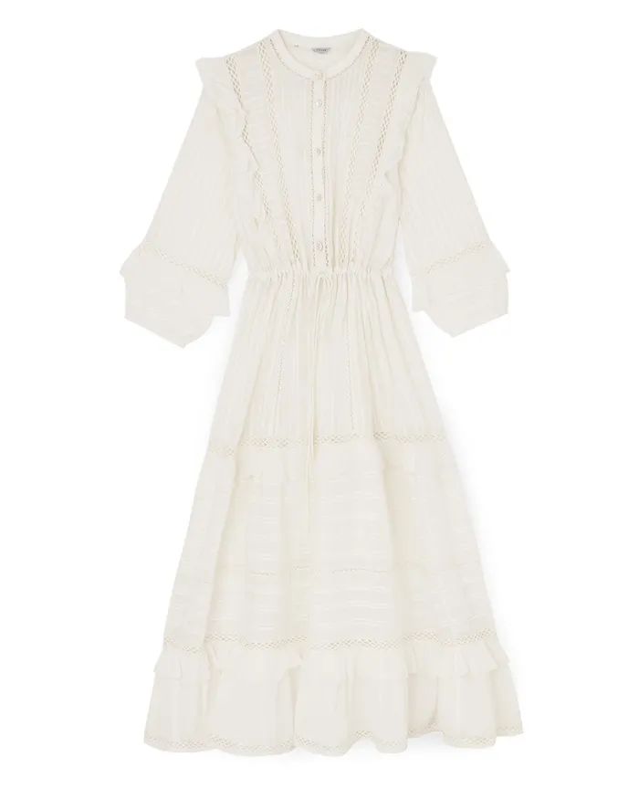 Jigsaw Dresses and Jumpsuits Women Voile Pintuck Maxi Dress White