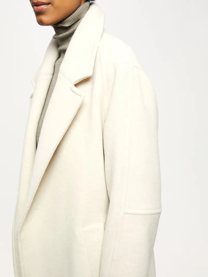 Jigsaw Jackets Women Brushed Wool Coat Cream