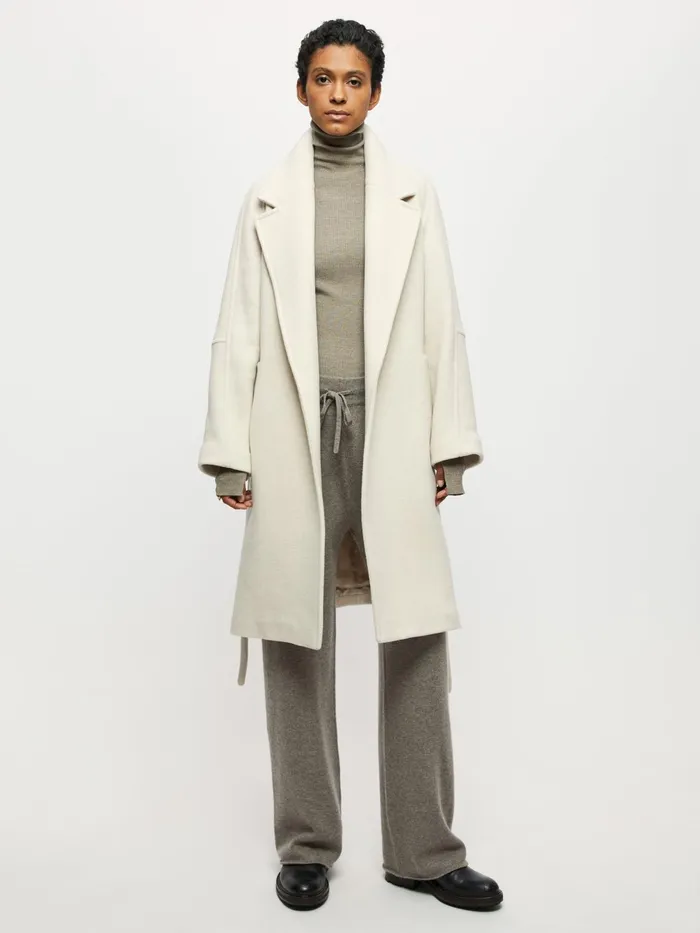 Jigsaw Jackets Women Brushed Wool Coat Cream