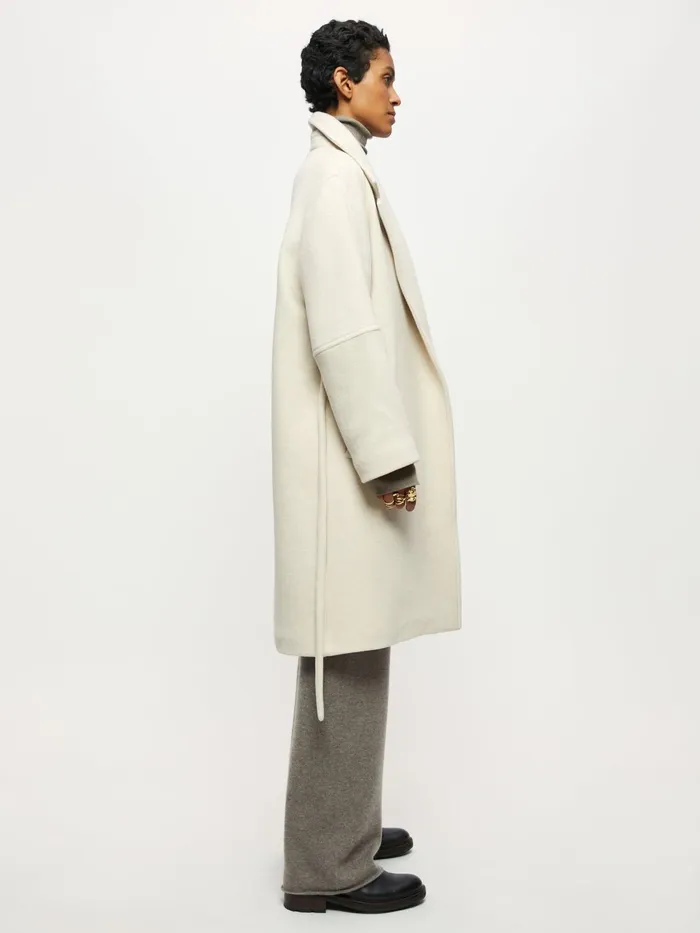 Jigsaw Jackets Women Brushed Wool Coat Cream