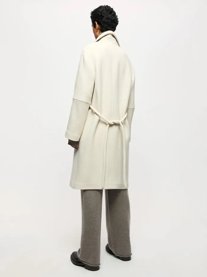 Jigsaw Jackets Women Brushed Wool Coat Cream