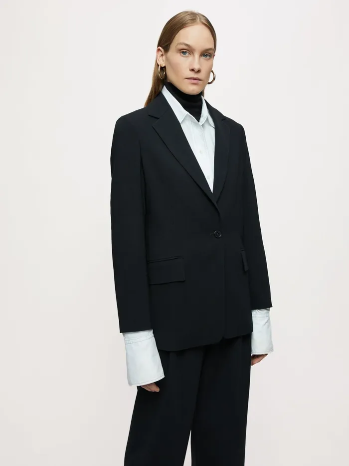 Jigsaw Jackets Women Gibson Fluid Twill Blazer Black