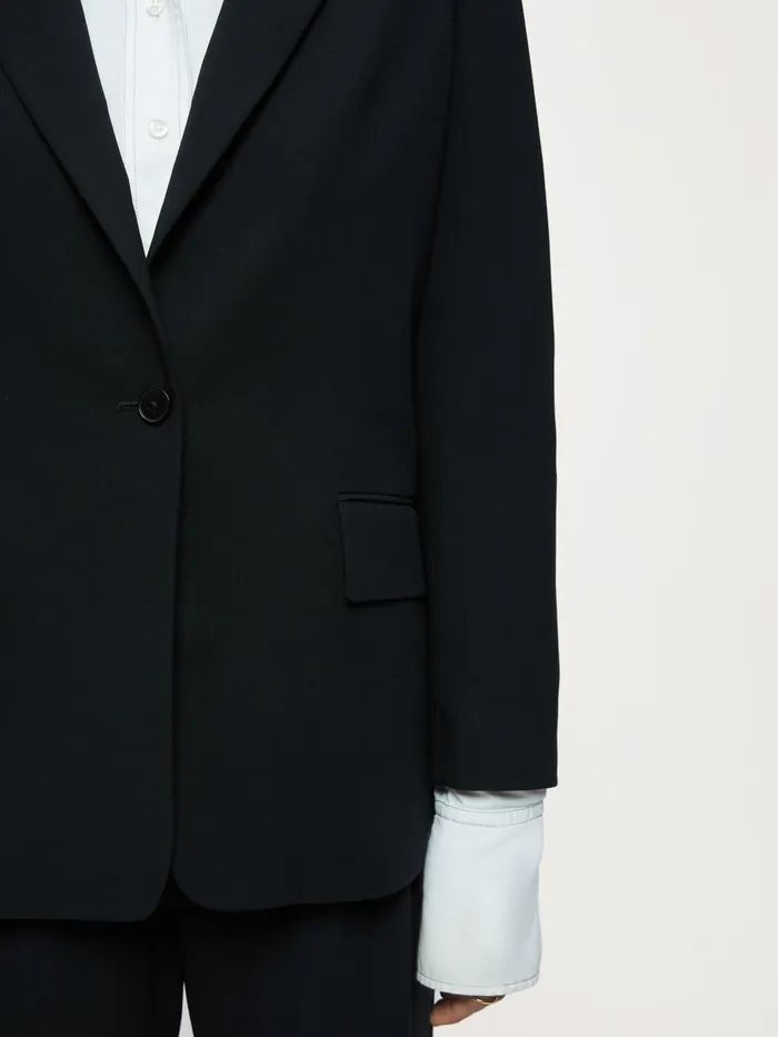 Jigsaw Jackets Women Gibson Fluid Twill Blazer Black
