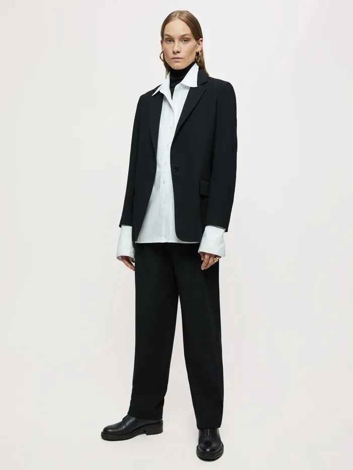 Jigsaw Jackets Women Gibson Fluid Twill Blazer Black