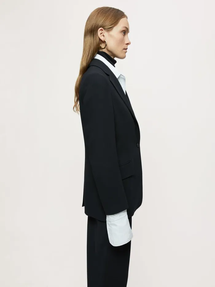 Jigsaw Jackets Women Gibson Fluid Twill Blazer Black